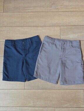 Under Armour Boys Navy and Gray Flat-Front Shorts